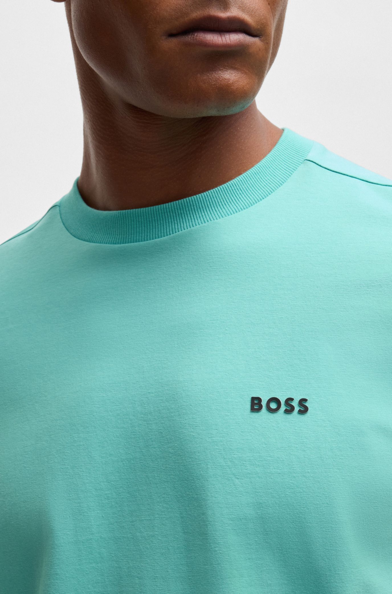 上品コーデはコレで安心！ BOSS ストレッチコットン レギュラーフィットTシャツ - トップス