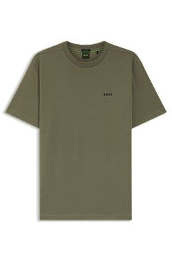 T-shirt van stretchkatoen met logodetail