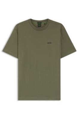 Stretch-cotton T-shirt with logo detail 1