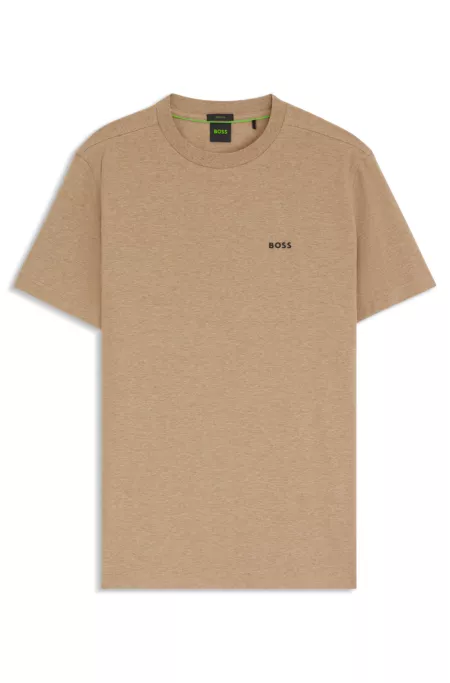 Regular-fit T-shirt in stretch cotton with contrast logo