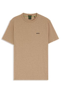 Stretch-cotton T-shirt with logo detail