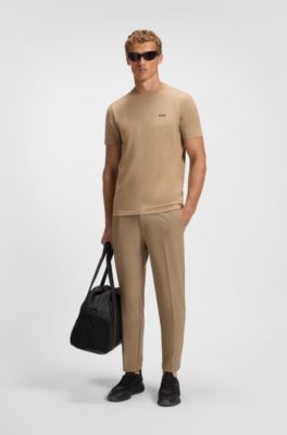 Stretch-cotton T-shirt, Beige