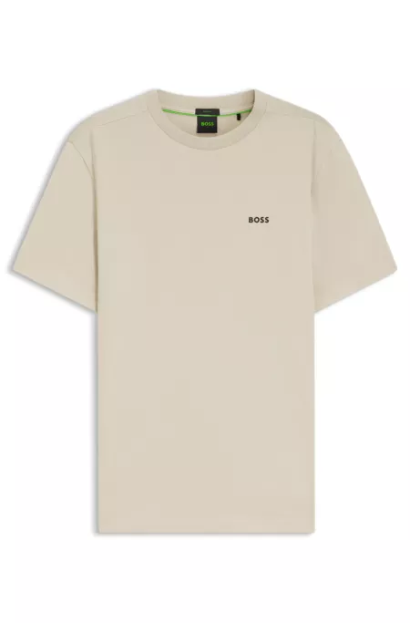 Stretch-cotton T-shirt with logo detail