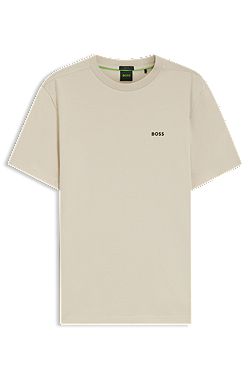 Stretch-cotton T-shirt with logo detail