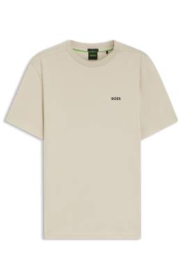 Stretch-cotton T-shirt with logo detail 1