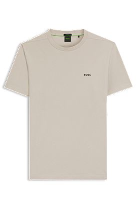 Stretch-cotton T-shirt with contrast logo