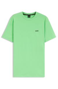 Stretch-cotton T-shirt with logo detail, Green