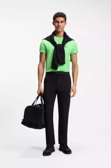 Stretch-cotton T-shirt with logo detail