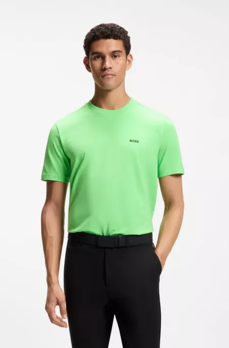 Stretch-cotton T-shirt with logo detail