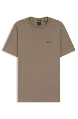 Stretch-cotton T-shirt with logo detail