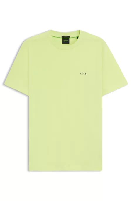 Stretch-cotton T-shirt with logo detail