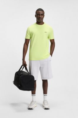 ストレッチコットン Tシャツ ロゴディテール, ライトグリーン