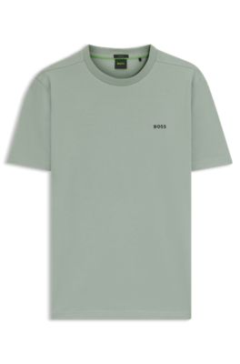 Tシャツ・カットソー BOSS Men T-shirt Sage 50506373 357 BOSS - Regular-fit T-shirt in stretch cotton with contrast