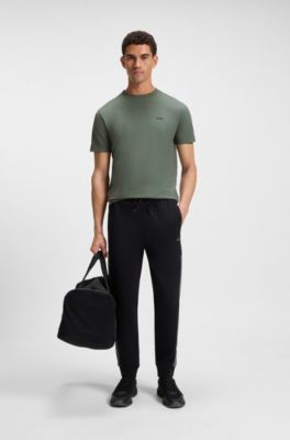 Camiseta de algod&oacute;n el&aacute;stico con detalle de logo, Verde