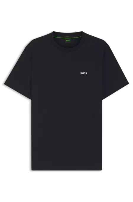 Stretch-cotton T-shirt with logo detail