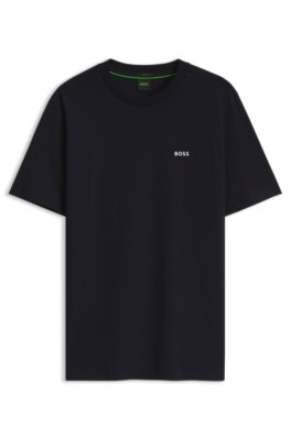 Boss Uomo Blu Scuro T-Shirt In Cotone Elasticizzato