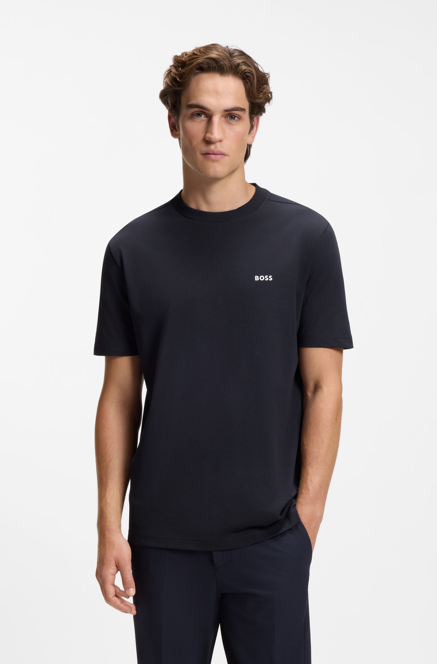 Boss Stretch-cotton T-shirt herr