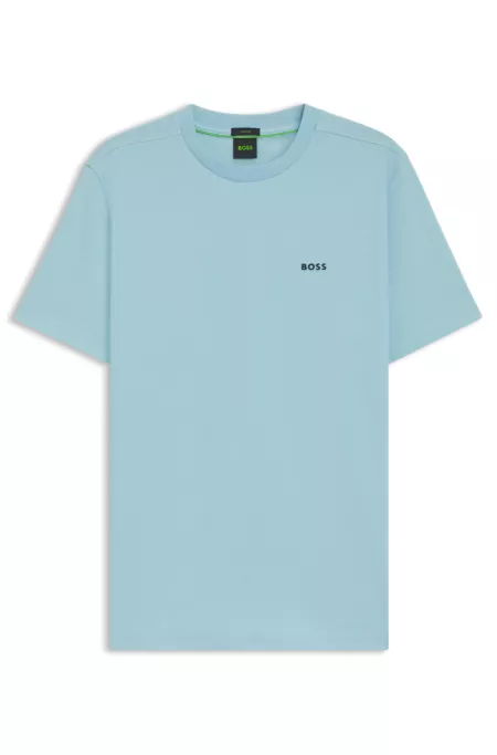 Stretch-cotton T-shirt with logo detail