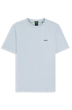 Stretch-cotton T-shirt with logo detail