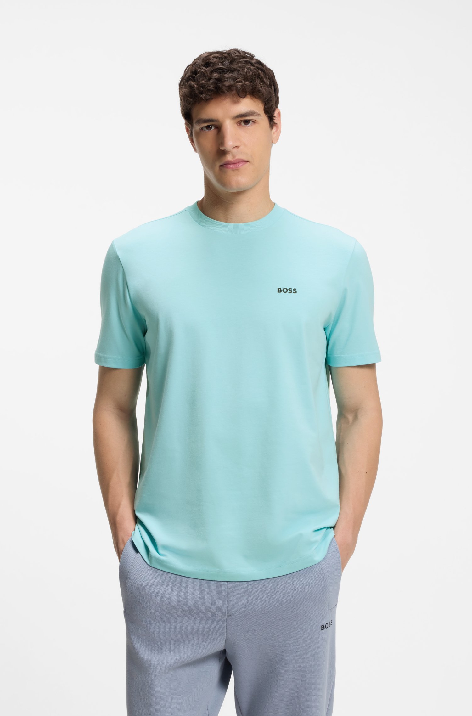 Boss Stretch-cotton T-shirt herr