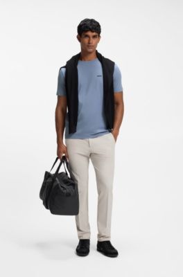 Stretch-cotton T-shirt, Light Blue