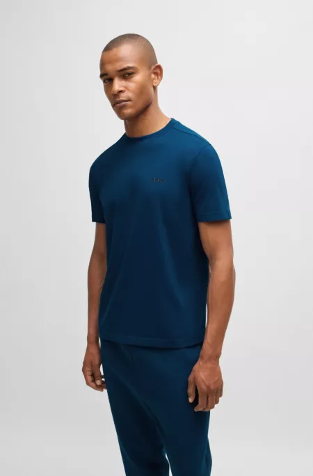 Regular-fit T-shirt in stretch cotton with contrast logo