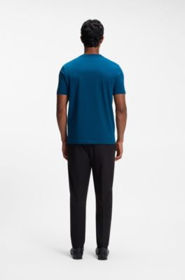 T-shirt in cotone elasticizzato, Blu scuro