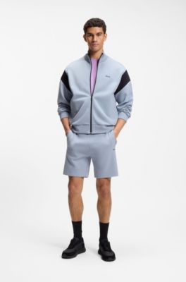 Stretch-cotton T-shirt with contrast logo, Light Purple