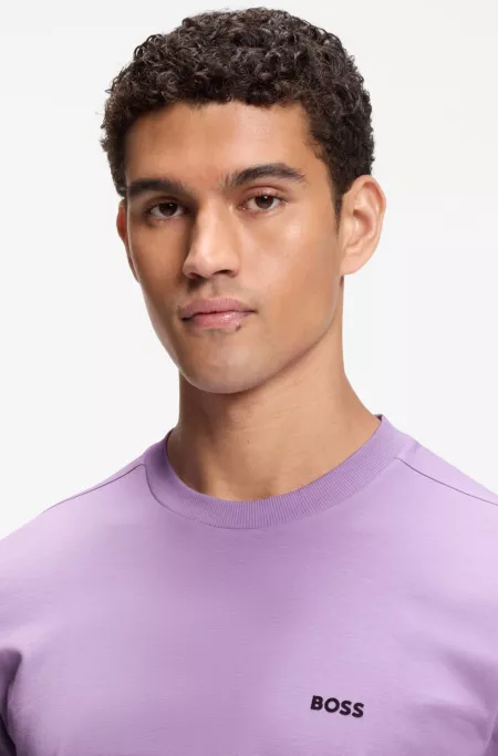 T-Shirt aus Stretch-Baumwolle mit Logo-Detail