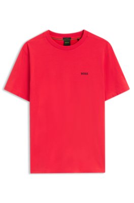 Boss Uomo Rosso T-Shirt In Cotone Elasticizzato