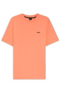 Stretch-cotton T-shirt with logo detail, Orange