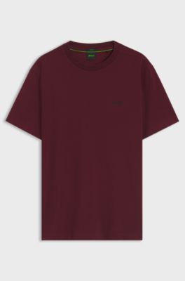 T-shirt in cotone elasticizzato, Rosso scuro