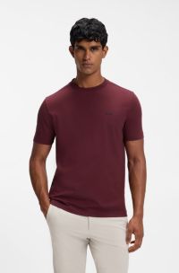 Stretch-cotton T-shirt, Dark Red