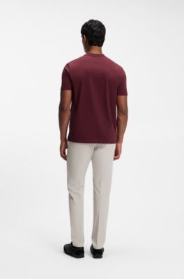 Stretch-cotton T-shirt, Dark Red