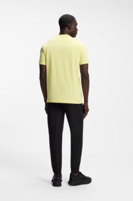 Stretch-cotton T-shirt with logo detail, Light Yellow