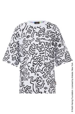 HUGO BOSS X KEITH HARING GENDER-NEUTRAL GRAPHIC T-SHIRT IN COTTON JERSEY