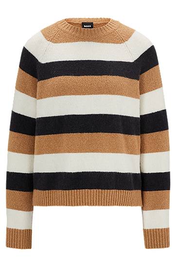 Extra-slim-fit sweater with block stripes, Hugo boss