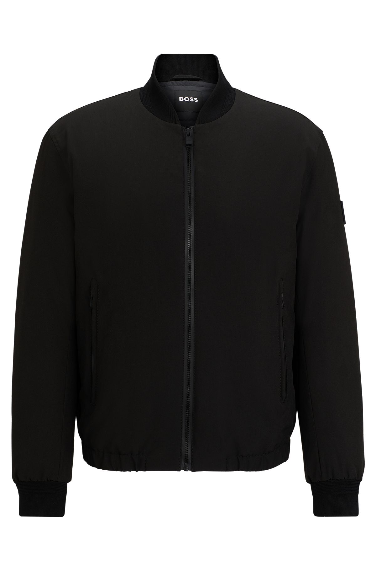 Regular-fit jacket in bi-stretch fabric, Black