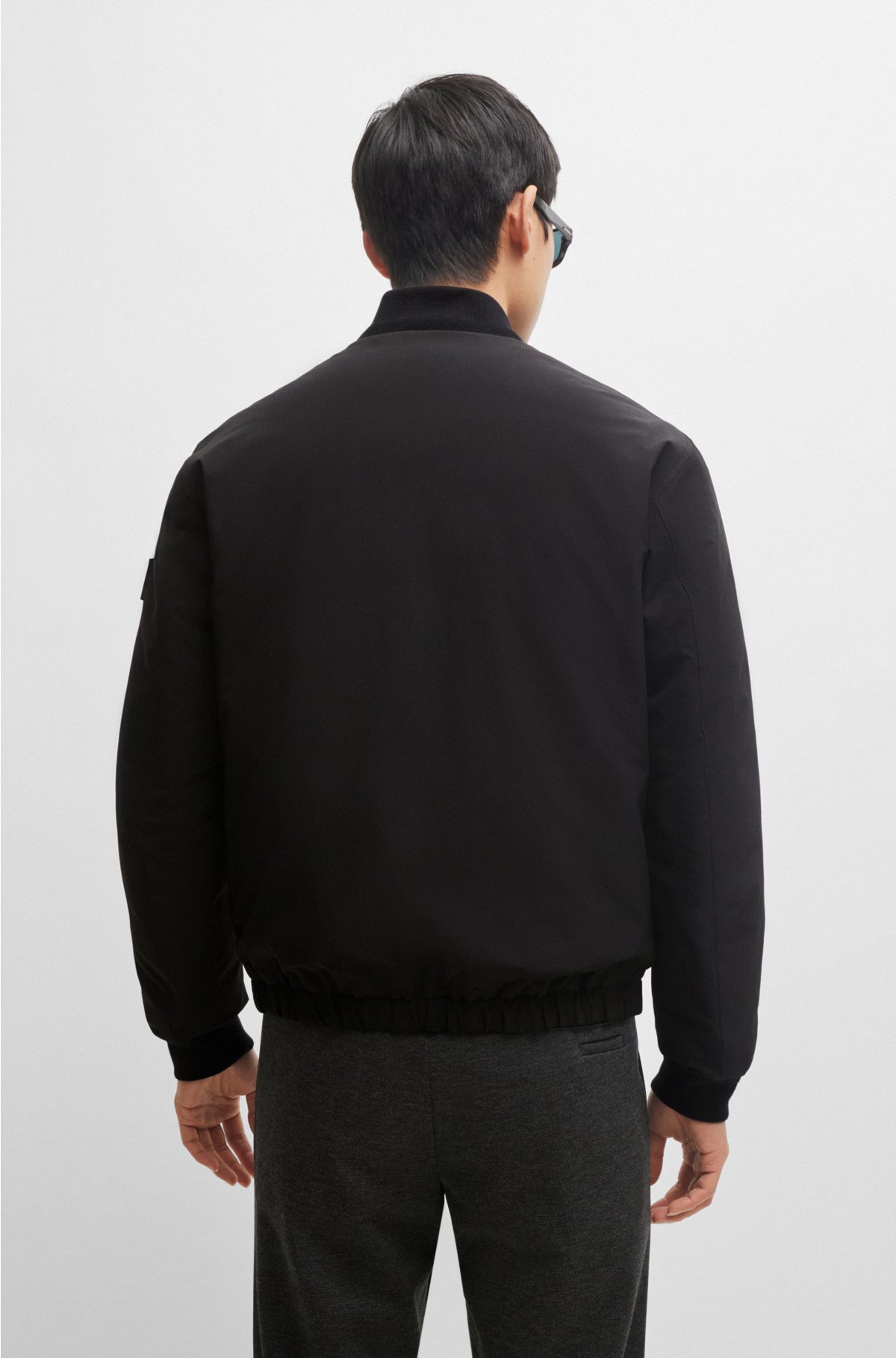Regular-fit jacket in bi-stretch fabric, Black