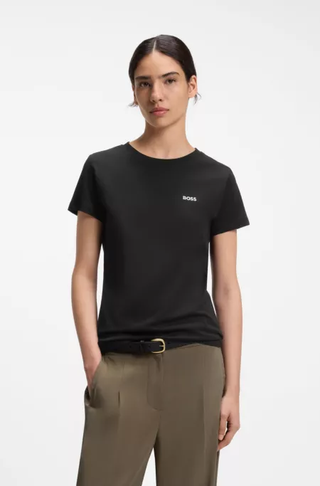 Cotton-jersey T-shirt with logo detail