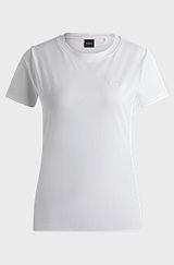 Cotton-jersey slim-fit T-shirt with logo detail, White