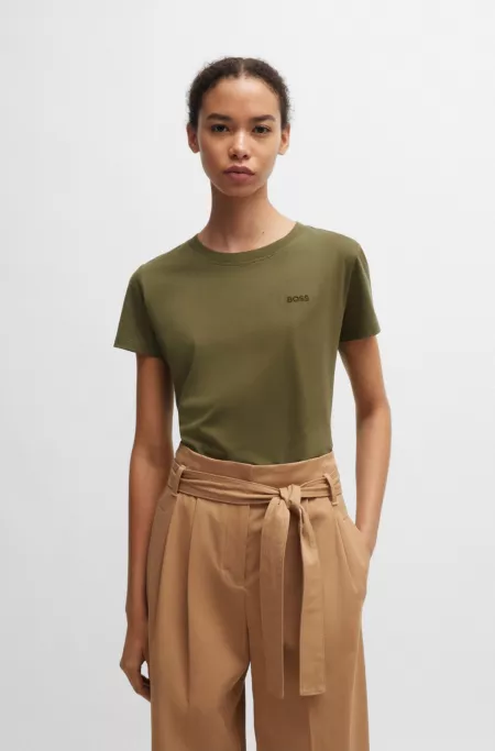 Cotton-jersey slim-fit T-shirt with tonal logo