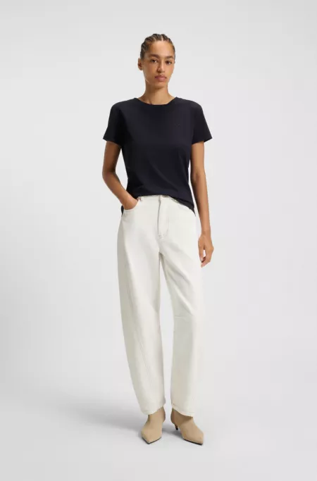 Cotton-jersey slim-fit T-shirt with tonal logo