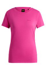 Cotton-jersey slim-fit T-shirt with logo detail, Pink