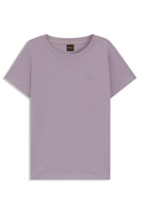 Cotton-jersey slim-fit T-shirt with tonal logo, Light Purple