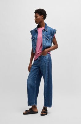 Cotton-jersey slim-fit T-shirt with tonal logo, Light Purple