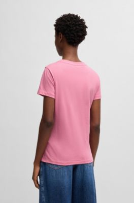 Cotton-jersey slim-fit T-shirt with tonal logo, Light Purple
