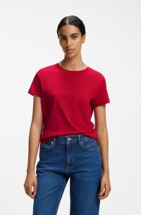 Cotton-jersey T-shirt with logo detail, Red