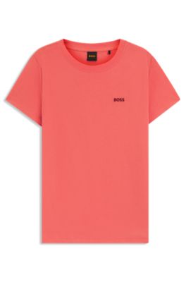 Cotton-jersey slim-fit T-shirt with tonal logo, Light Red