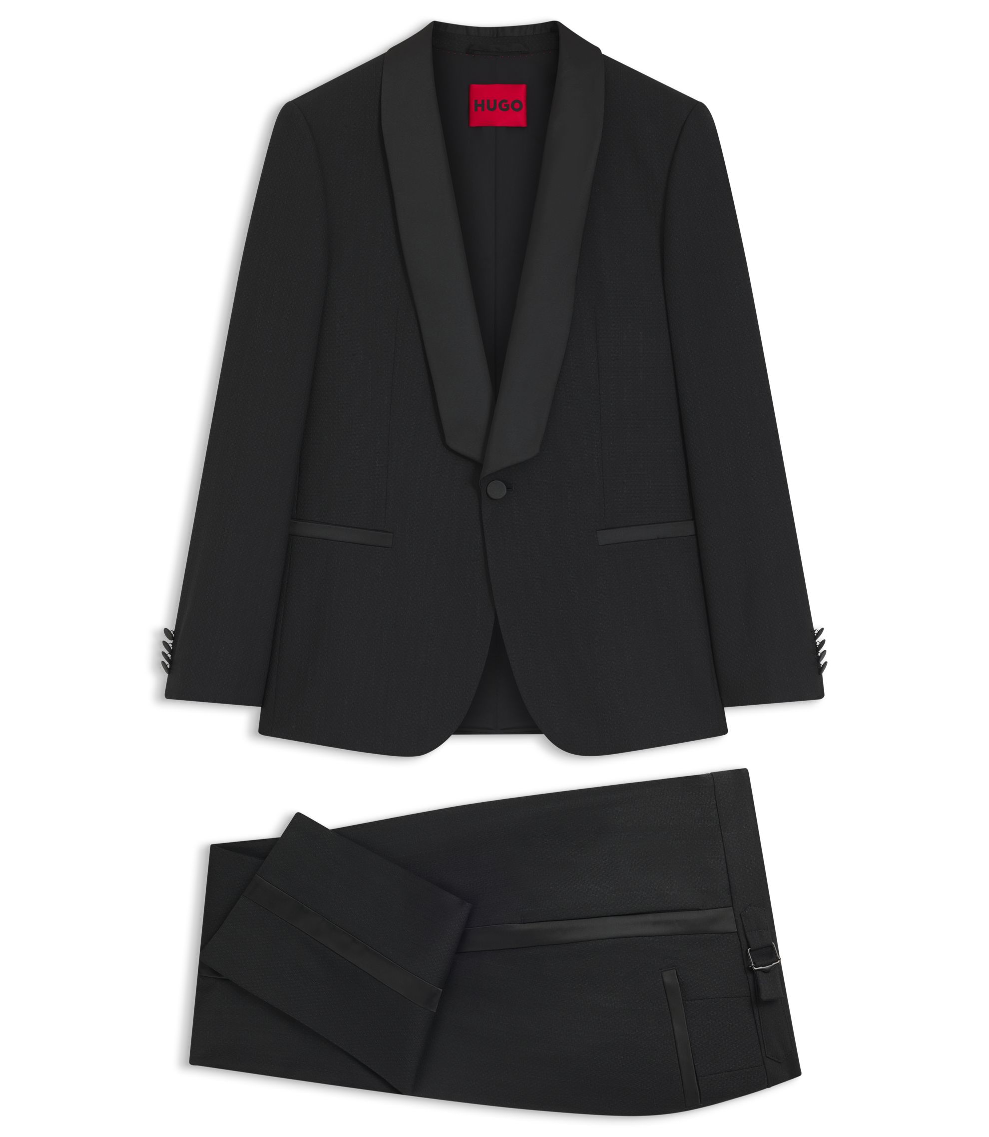 Slim-Fit Smoking aus Stretch-Twill